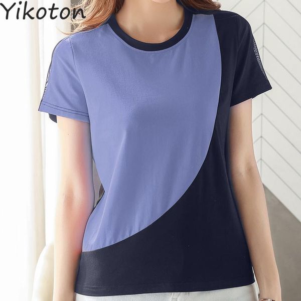 women's t-shirt clothing summer 2021 short sleeve t-shirts female basic patchwork women tee shirt casual red blue ladies clothes, White
women's t-shirt clothing summer 2021 short sleeve t-shirts female basic patchwork women tee shirt casual red blue ladies clothes, White