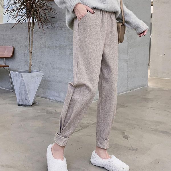 women's pants & capris 2021 woman solid autumn winter harem full length female style straight trousers ladies high waist casual h72, Black;white
women's pants & capris 2021 woman solid autumn winter harem full length female style straight trousers ladies high waist casual h72, Black;white