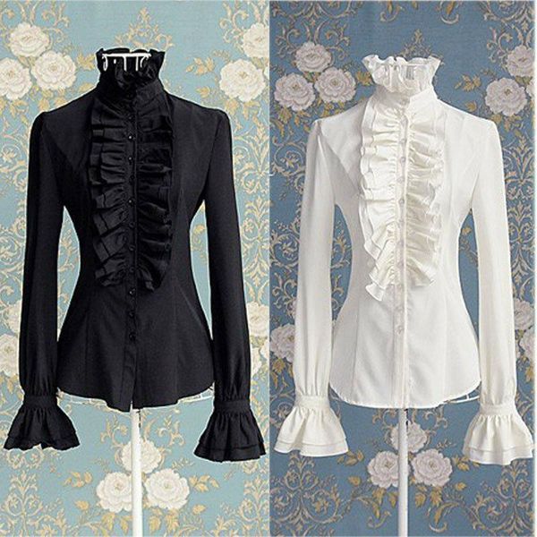victorian white ol office womens shirts black high neck frilly flutter sleeve ruffle cuffs
victorian white ol office womens shirts black high neck frilly flutter sleeve ruffle cuffs