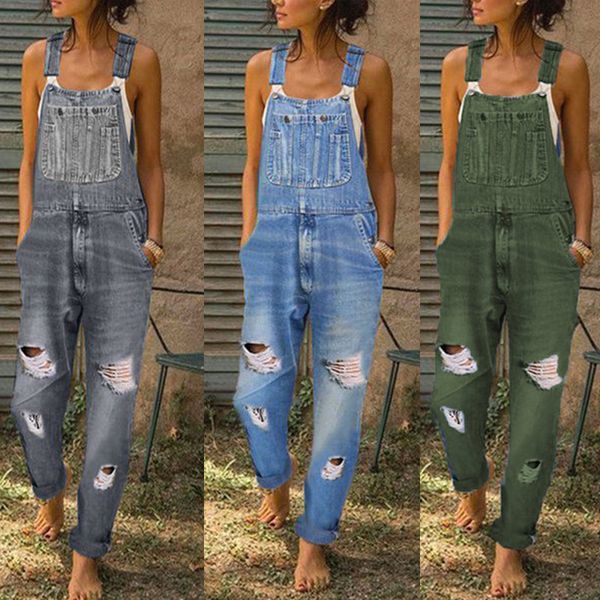 women's jeans new denim suspenders washed simple large jeans, Blue
women's jeans new denim suspenders washed simple large jeans, Blue