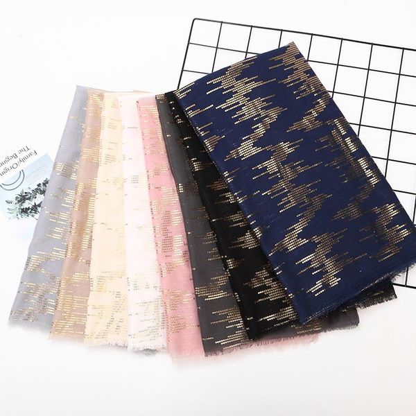 scarves 2021 women cotton zigzag pattern luxury shawl muslim gold foil wrap scarf muffler hijab headband 13color, Blue;gray
scarves 2021 women cotton zigzag pattern luxury shawl muslim gold foil wrap scarf muffler hijab headband 13color, Blue;gray