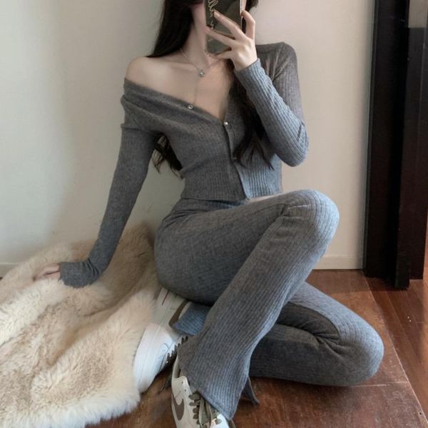 women's tracksuits chandal mujer invierno 2021 tracksuit women two piece set cardigan sweater dresy damskie crop ensemble femme jogging, Gray
women's tracksuits chandal mujer invierno 2021 tracksuit women two piece set cardigan sweater dresy damskie crop ensemble femme jogging, Gray