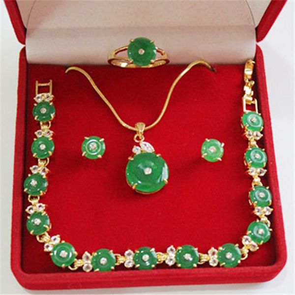 earrings & necklace green stone beads jewelry set circle round crystal pendant bracelet ring sets for women bride wedding party, Silver
earrings & necklace green stone beads jewelry set circle round crystal pendant bracelet ring sets for women bride wedding party, Silver