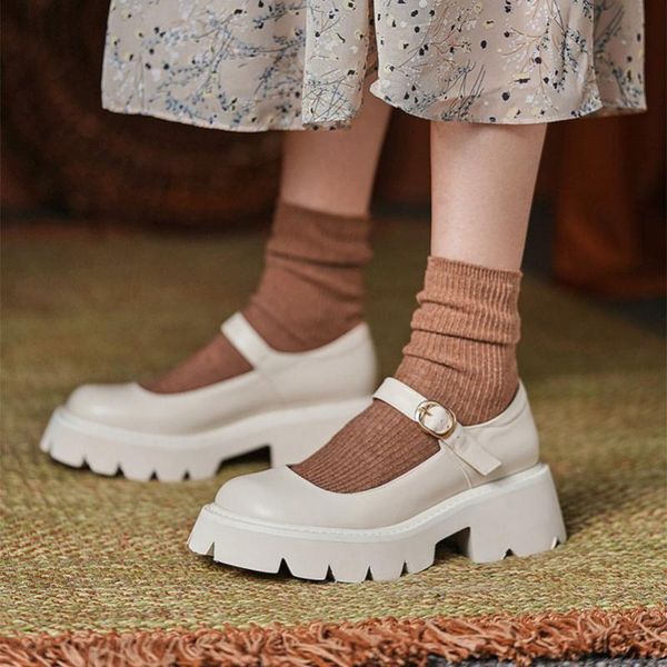dress shoes women natural genuine leather platform high heels buckle strap thick heel ladies footwear spring beige, Black
dress shoes women natural genuine leather platform high heels buckle strap thick heel ladies footwear spring beige, Black