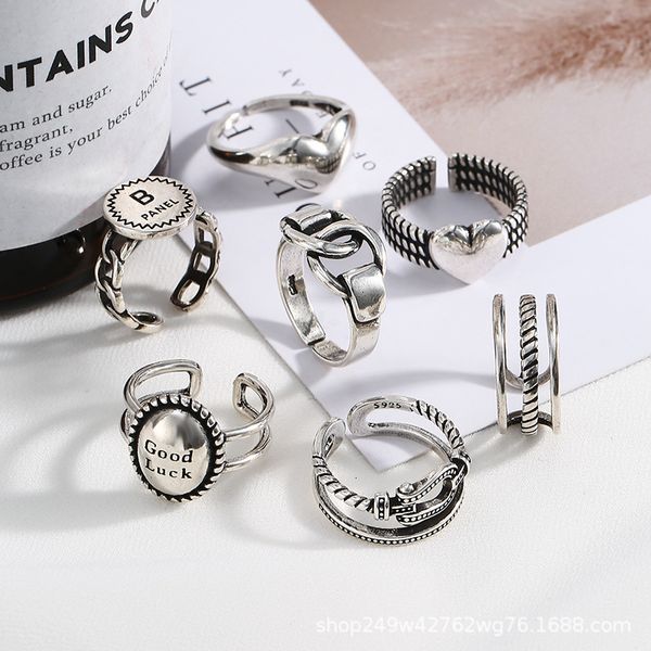 ring chaozhou japanese and korean open tibetan silver female simple knitting student index finger hand decorated plain
ring chaozhou japanese and korean open tibetan silver female simple knitting student index finger hand decorated plain