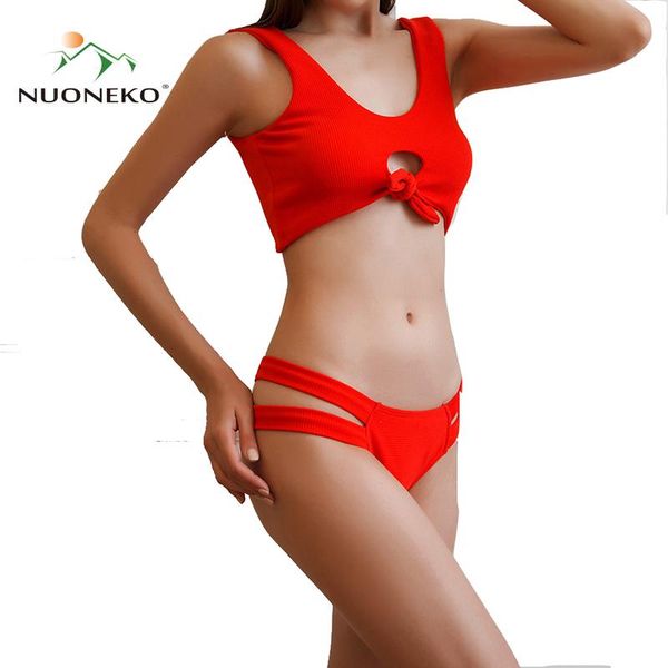 women's swimwear nuoneko women bikini set female red two piece swim suit beach split surfing swimming summer beachwear bkn12, White;black
women's swimwear nuoneko women bikini set female red two piece swim suit beach split surfing swimming summer beachwear bkn12, White;black
