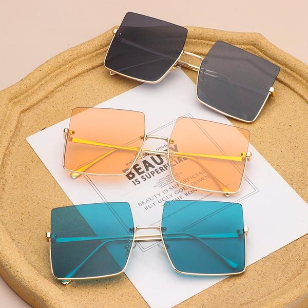 sunglasses metal semi-rimless women retro oversized square sun glasses men fashion half frame streetwear eyewear uv400, White;black
sunglasses metal semi-rimless women retro oversized square sun glasses men fashion half frame streetwear eyewear uv400, White;black