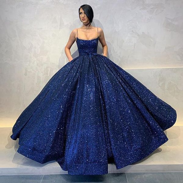 party dresses long evening dress 2021 puffy ball gown spaghetti strap navy blue arabic dubai women formal gowns with pockets, White;black
party dresses long evening dress 2021 puffy ball gown spaghetti strap navy blue arabic dubai women formal gowns with pockets, White;black