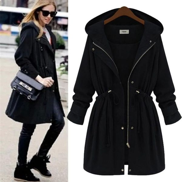 women's trench coats 2021 spring autumn windbreaker female women long sleeve casual black hooded outerwear large size 4xl r748, Tan;black
women's trench coats 2021 spring autumn windbreaker female women long sleeve casual black hooded outerwear large size 4xl r748, Tan;black