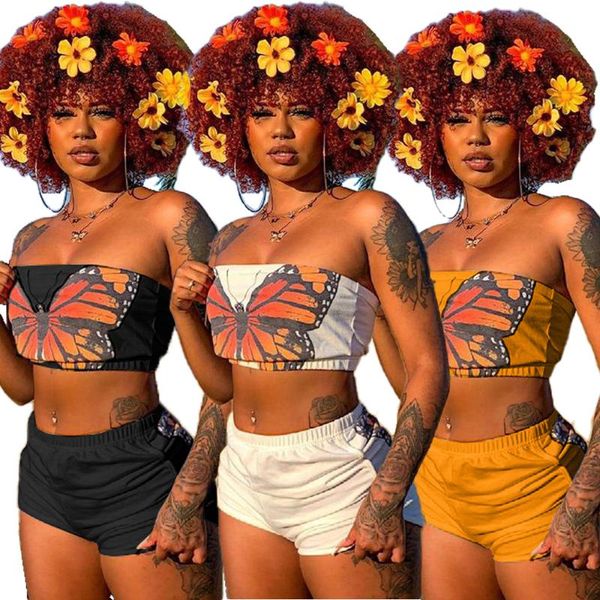 women's tracksuits outfit sleeveless strapless butterfly print crop elastic waist pants casual shorts sets wholesale drop, Gray
women's tracksuits outfit sleeveless strapless butterfly print crop elastic waist pants casual shorts sets wholesale drop, Gray