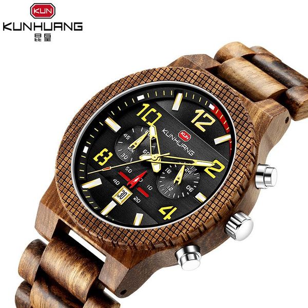 wristwatches 2021 wood men watches large dial multi-functional quartz watch calendar selling sports multiple time zone men's, Slivery;brown
wristwatches 2021 wood men watches large dial multi-functional quartz watch calendar selling sports multiple time zone men's, Slivery;brown