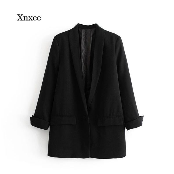 women's suits & blazers autumn and winter blazer jacket casual solid color single button ol, White;black
women's suits & blazers autumn and winter blazer jacket casual solid color single button ol, White;black