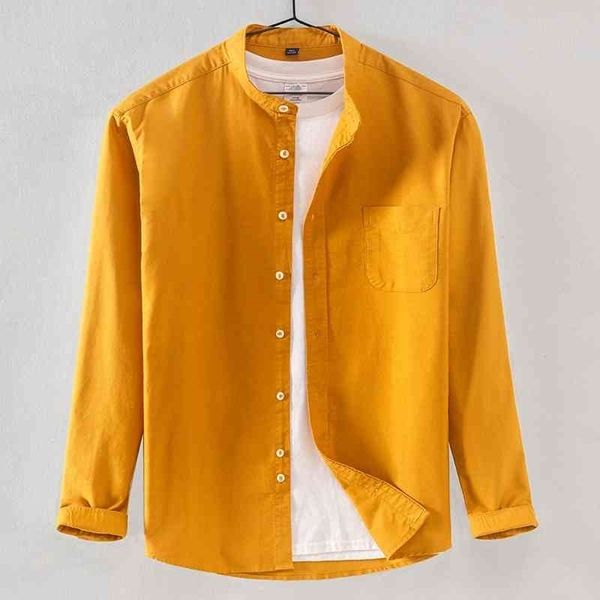 men's fashion yellow band-collar oxford shirt casal slim fit long sleeve shirt men youth office work comfort shirt easy care 4xl 210522, White;black
men's fashion yellow band-collar oxford shirt casal slim fit long sleeve shirt men youth office work comfort shirt easy care 4xl 210522, White;black