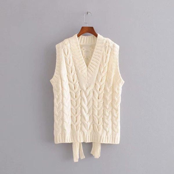 women's vests women solid v-neck twist sleeveless knitted vest sweater pullovers famale 2021 autumn fashion girls chic sweaters, Black;white
women's vests women solid v-neck twist sleeveless knitted vest sweater pullovers famale 2021 autumn fashion girls chic sweaters, Black;white