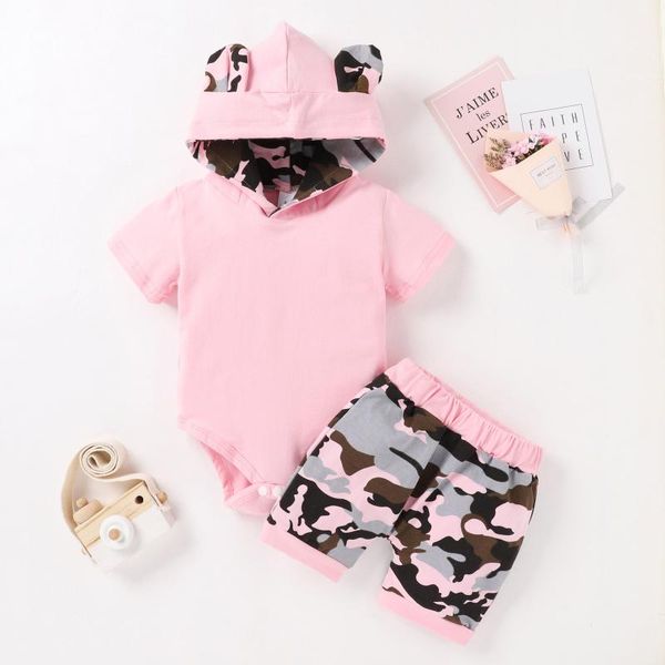 toddler kids baby boys girls clothes camouflage print romper hooded with pants set 2pcs born girl cute comsumes outfits clothing sets, White 
toddler kids baby boys girls clothes camouflage print romper hooded with pants set 2pcs born girl cute comsumes outfits clothing sets, White