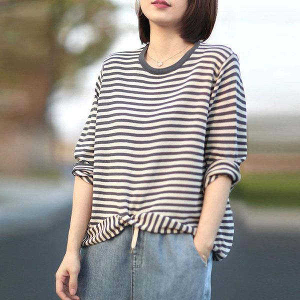 spring summer korean fashion stripe womens t shirt v neck o long sleeve loose comfortable all match 5 color women, White
spring summer korean fashion stripe womens t shirt v neck o long sleeve loose comfortable all match 5 color women, White