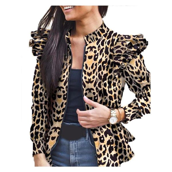 women's jackets womens autumn and winter casual lightweight ruffled long sleeve coats skinny zipper comfort pattern printing chic, Black;brown
women's jackets womens autumn and winter casual lightweight ruffled long sleeve coats skinny zipper comfort pattern printing chic, Black;brown