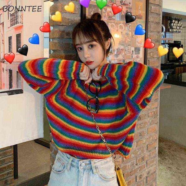 sweaters women new trendy rainbow striped college girls crop jumpers korean basic winter leisure all-match lovely femme knitwear, Black
sweaters women new trendy rainbow striped college girls crop jumpers korean basic winter leisure all-match lovely femme knitwear, Black