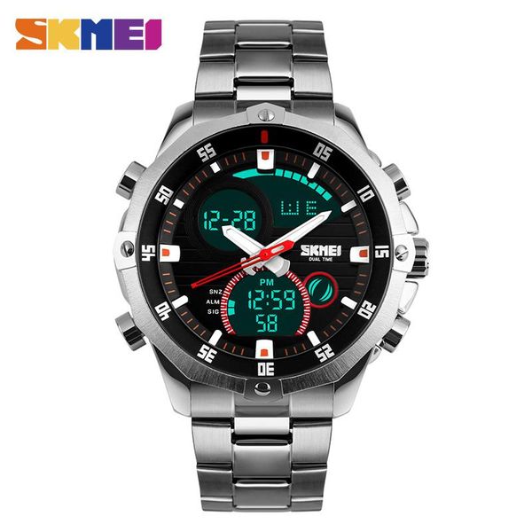 wristwatches skmei men analog double time digital watch stainless steel business quartz wristwatch multifunction luxury male clock 1146, Slivery;brown
wristwatches skmei men analog double time digital watch stainless steel business quartz wristwatch multifunction luxury male clock 1146, Slivery;brown
