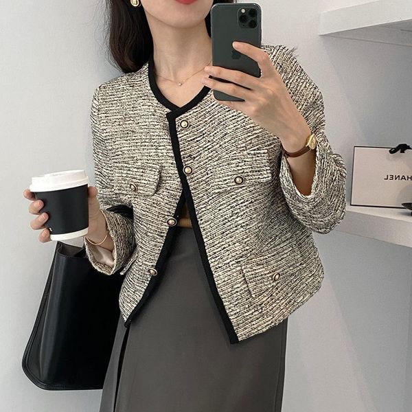 women's jackets small fragrance coat 2021 autumn fashion hepburn celebrity 8208, Black;brown
women's jackets small fragrance coat 2021 autumn fashion hepburn celebrity 8208, Black;brown