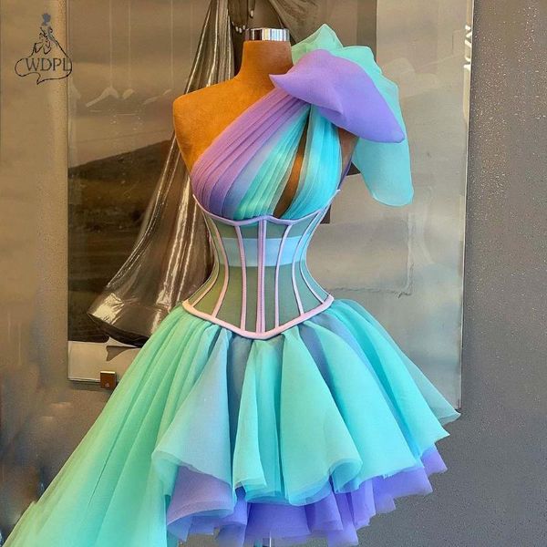 party dresses unique colorful short prom dress 2021 one shoulder ruffles tulle cocktail with long tail custom made vestidos de noche, White;black
party dresses unique colorful short prom dress 2021 one shoulder ruffles tulle cocktail with long tail custom made vestidos de noche, White;black