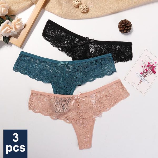 women's panties 3 pcs underwear woman lace thong g string briefs lingerie t-back female low waist, Black;pink
women's panties 3 pcs underwear woman lace thong g string briefs lingerie t-back female low waist, Black;pink