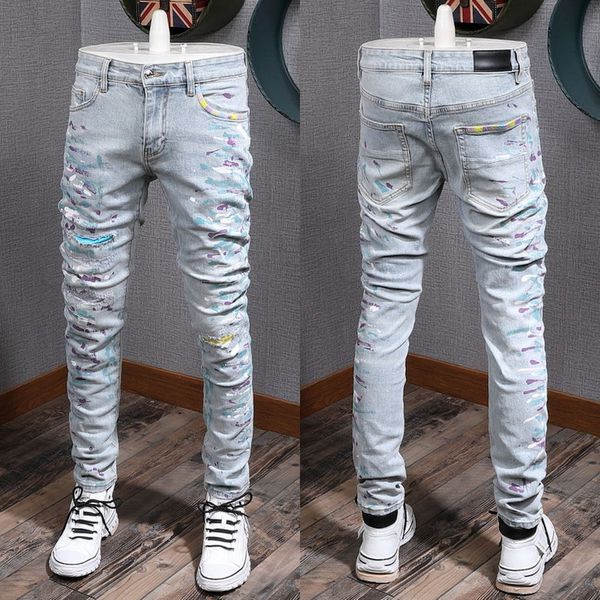 Destroyed Men's Fashion Slim Vintage Biker Jeans Casual Denim Pants Damage Long Moto Trousers, Blue
Destroyed Men's Fashion Slim Vintage Biker Jeans Casual Denim Pants Damage Long Moto Trousers, Blue