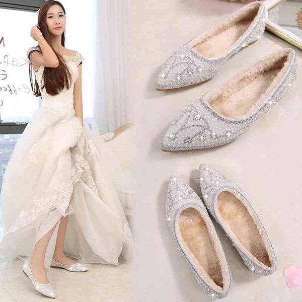 dress shoes spring new bridal flat wedding shoes crystal banquet dress square heel plus size pointed toe velvet warm women xgqq, Black
dress shoes spring new bridal flat wedding shoes crystal banquet dress square heel plus size pointed toe velvet warm women xgqq, Black