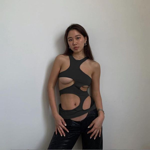 women's t-shirt fashion women 2021 streetwear hollow out sleeveless y2k backless solid color bodycon summer, White
women's t-shirt fashion women 2021 streetwear hollow out sleeveless y2k backless solid color bodycon summer, White