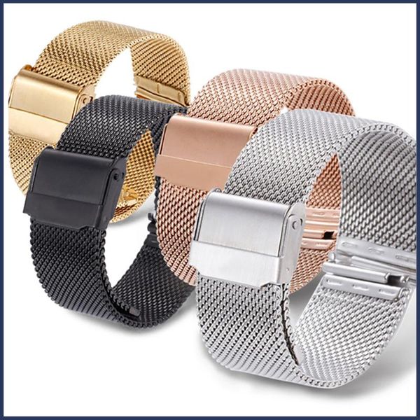 watch bands fashion comfortable stainless steel strap silver rose gold black blue with fold the buckle man women accessories, Black;brown
watch bands fashion comfortable stainless steel strap silver rose gold black blue with fold the buckle man women accessories, Black;brown