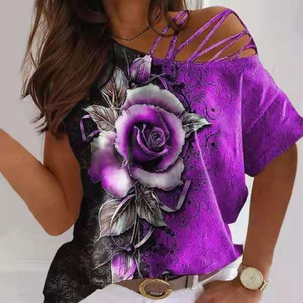 women's t-shirt women tees female 2021 rose off shoulder summer boho casual lady hole out ladies t shirts loose woman, White
women's t-shirt women tees female 2021 rose off shoulder summer boho casual lady hole out ladies t shirts loose woman, White