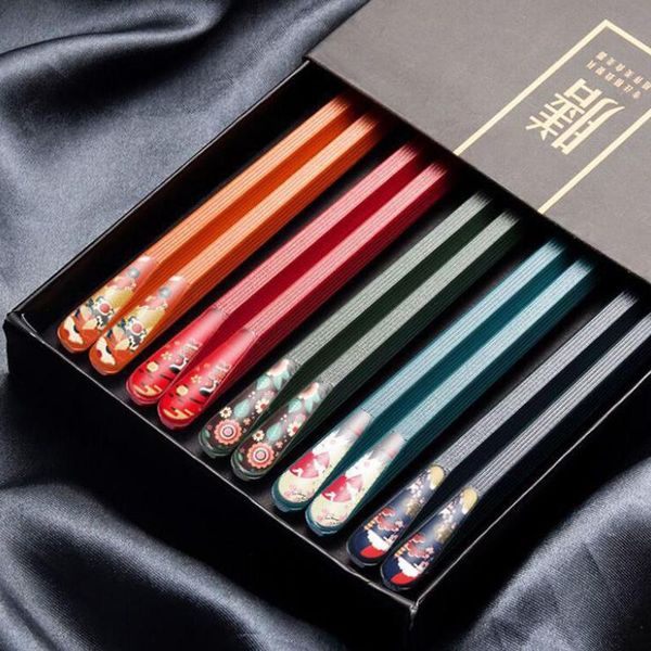 five pairs metal household alloy chopsticks antiskid mildew resistant restaurant high temperature japanese grade portable 
five pairs metal household alloy chopsticks antiskid mildew resistant restaurant high temperature japanese grade portable