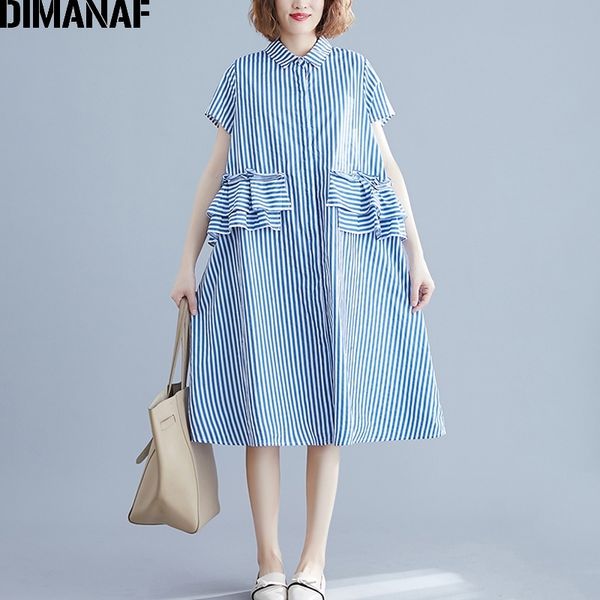 plus size women dress big ruffles female vestidos lady loose striped blue summer sundress cotton clothes 210531, Black;gray
plus size women dress big ruffles female vestidos lady loose striped blue summer sundress cotton clothes 210531, Black;gray