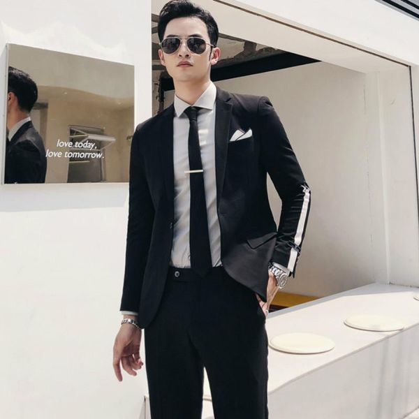 men's suits & blazers british for wedding party prom clothing suit men jacket with pants male business tuxedo dress costume homme, White;black
men's suits & blazers british for wedding party prom clothing suit men jacket with pants male business tuxedo dress costume homme, White;black