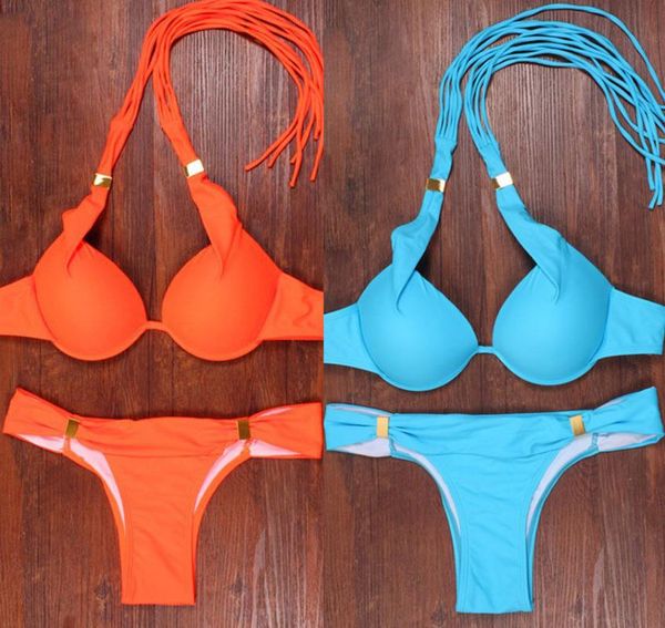 women's swimwear 2021 women solid orange blue bikini push up swimsuit brazilian female thong bathing suit beachwear biquini, White;black
women's swimwear 2021 women solid orange blue bikini push up swimsuit brazilian female thong bathing suit beachwear biquini, White;black