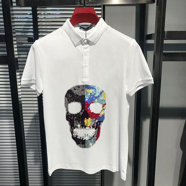 men's polos color art skull shirt rhinestone funny fashion quick-drying and breathable lapel designer male short sleeve, White;black
men's polos color art skull shirt rhinestone funny fashion quick-drying and breathable lapel designer male short sleeve, White;black