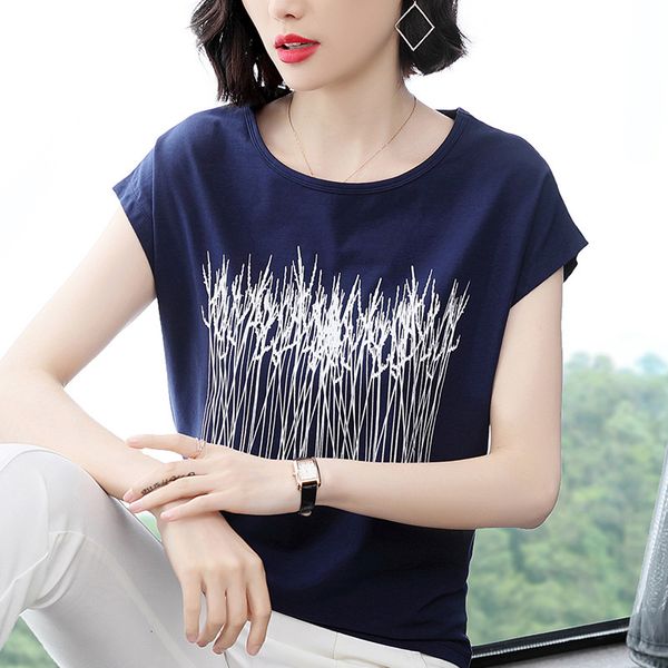 t-shirt summer short 2019 new loose pure cotton half sleeve t-shirt large women's fashion, White
t-shirt summer short 2019 new loose pure cotton half sleeve t-shirt large women's fashion, White