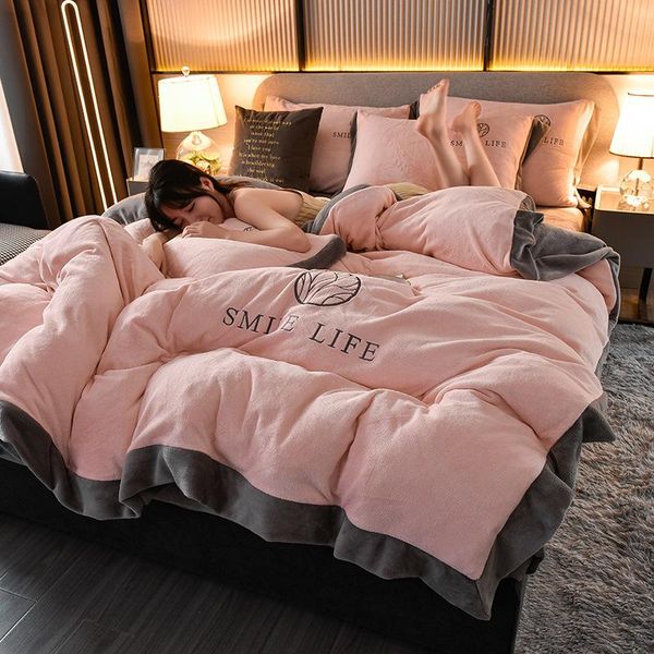 bedding sets the four-piece bedroom quilt cover thickened light luxury warm milk fashionable and simple family el
bedding sets the four-piece bedroom quilt cover thickened light luxury warm milk fashionable and simple family el