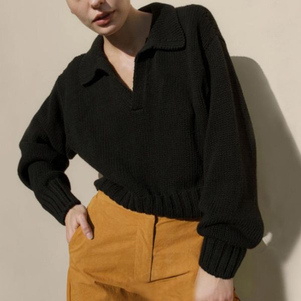 women's sweaters black green cropped sweater womens pullover fall 2021 fashion casual turn-down collar short slim skinny white, White;black
women's sweaters black green cropped sweater womens pullover fall 2021 fashion casual turn-down collar short slim skinny white, White;black