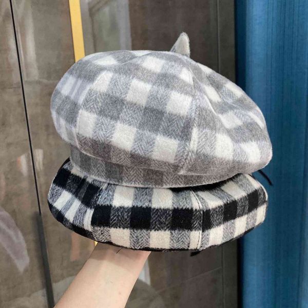 beret children's autumn and winter british woolen cloth plaid face small bud hat versatile knitting, Blue;gray
beret children's autumn and winter british woolen cloth plaid face small bud hat versatile knitting, Blue;gray