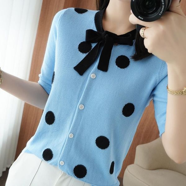 women's t-shirt summer women t shirt lace polka dot button single breasted caedigan half sleeve tees blue femme clothing casual hollow, White
women's t-shirt summer women t shirt lace polka dot button single breasted caedigan half sleeve tees blue femme clothing casual hollow, White