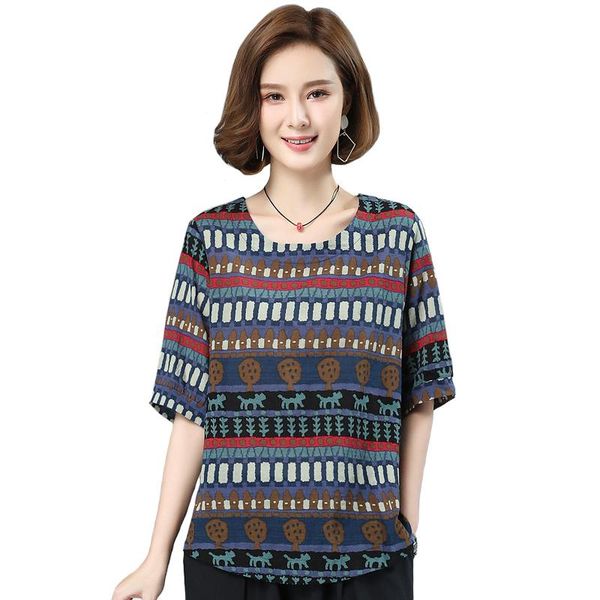 women's blouses & shirts 2021 women print vintage summer o-neck female korean half sleeve womens high quality, White
women's blouses & shirts 2021 women print vintage summer o-neck female korean half sleeve womens high quality, White
