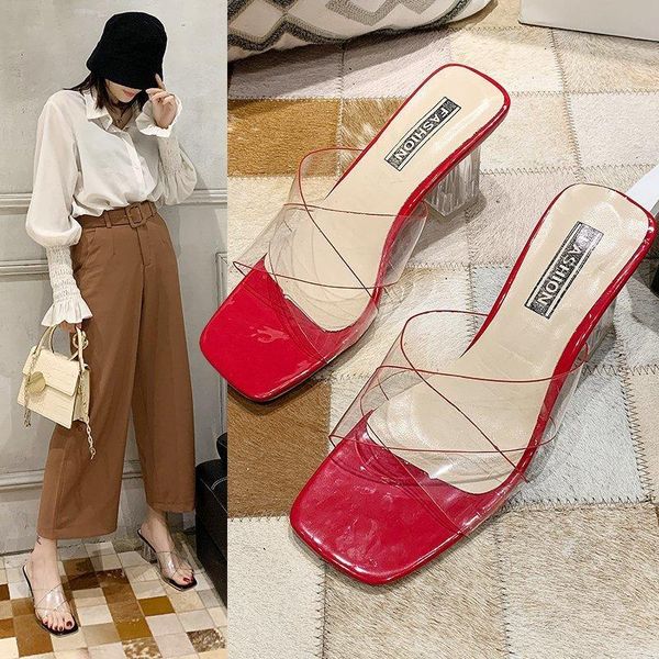 slippers shoes celebrity women sandals wearing simple style pvc clear strappy buckle high heels woman transparent yellow 2021, Black
slippers shoes celebrity women sandals wearing simple style pvc clear strappy buckle high heels woman transparent yellow 2021, Black