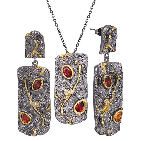 earrings & necklace arrive long pendant set women black gold vintage red water drop zircon jewelry, Silver
earrings & necklace arrive long pendant set women black gold vintage red water drop zircon jewelry, Silver