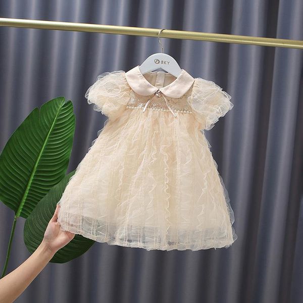 girl's dresses summer baby girls short-sleeved sweet dress princess doll collar children infant party mesh kids, Red;yellow
girl's dresses summer baby girls short-sleeved sweet dress princess doll collar children infant party mesh kids, Red;yellow