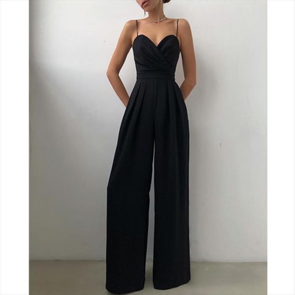spaghetti strap full length pants womens jumpsuits v neck high waist ol one piece, Black;white
spaghetti strap full length pants womens jumpsuits v neck high waist ol one piece, Black;white