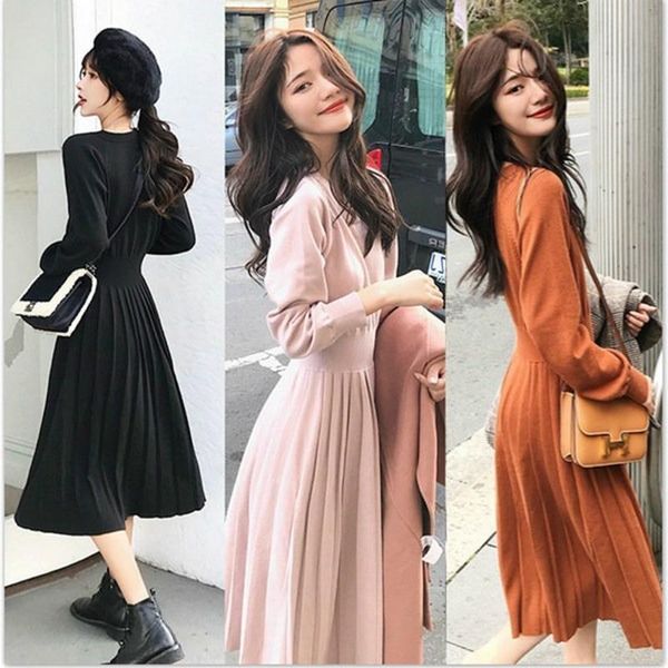 casual dresses autumn and winter women's clothing 2021 french waist show thin temperament long skirt with pleated bottom knit dress fas, Black;gray
casual dresses autumn and winter women's clothing 2021 french waist show thin temperament long skirt with pleated bottom knit dress fas, Black;gray