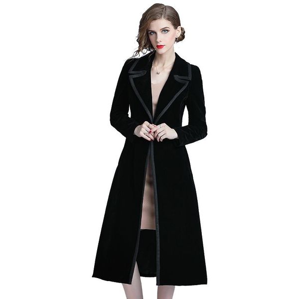 women's trench coats winter designer women elegant vintage wrap black velvet coat thick warm long outwear, Tan;black
women's trench coats winter designer women elegant vintage wrap black velvet coat thick warm long outwear, Tan;black