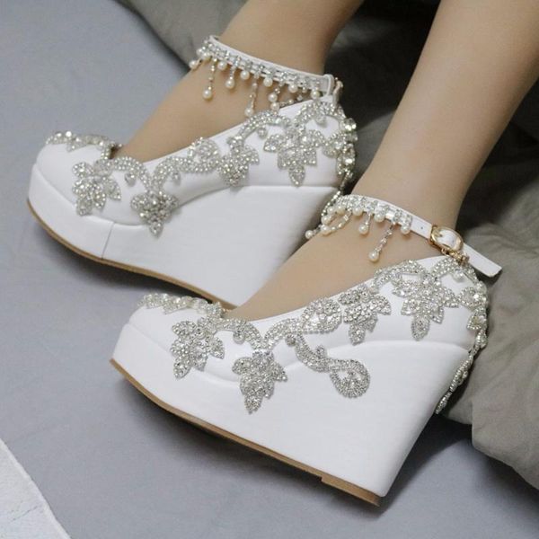 dress shoes 2021 spring and summer women's high heels round head diamond pearl wedding large white party slope with, Black
dress shoes 2021 spring and summer women's high heels round head diamond pearl wedding large white party slope with, Black