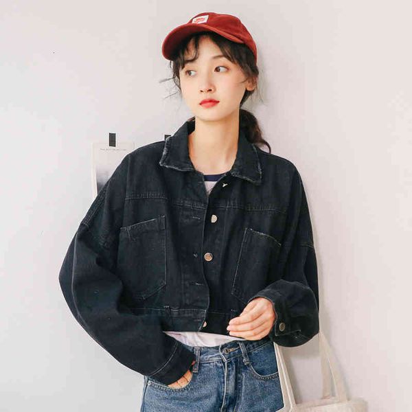 women's jackets korean loose short denim women fashion spring high waist wild thin section black jean ladies coat q1333 zwjr, Black;brown
women's jackets korean loose short denim women fashion spring high waist wild thin section black jean ladies coat q1333 zwjr, Black;brown